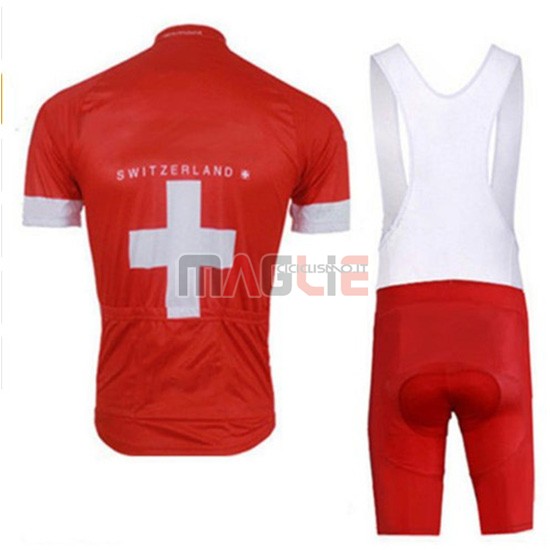 2018 Maglia Svizzera Manica Corta Rosso